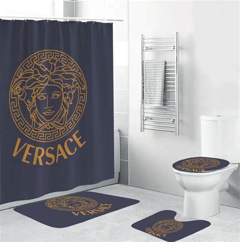 versace inspired shower curtain|versace bathroom rug.